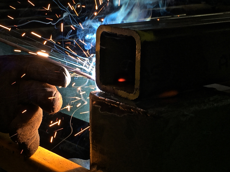 A dude welding